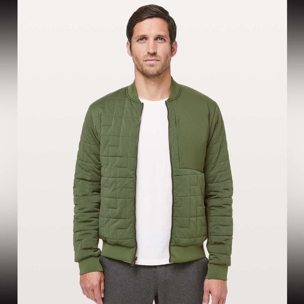 Lululemon XL Tank Green Rival Side Bomber Jacket‎